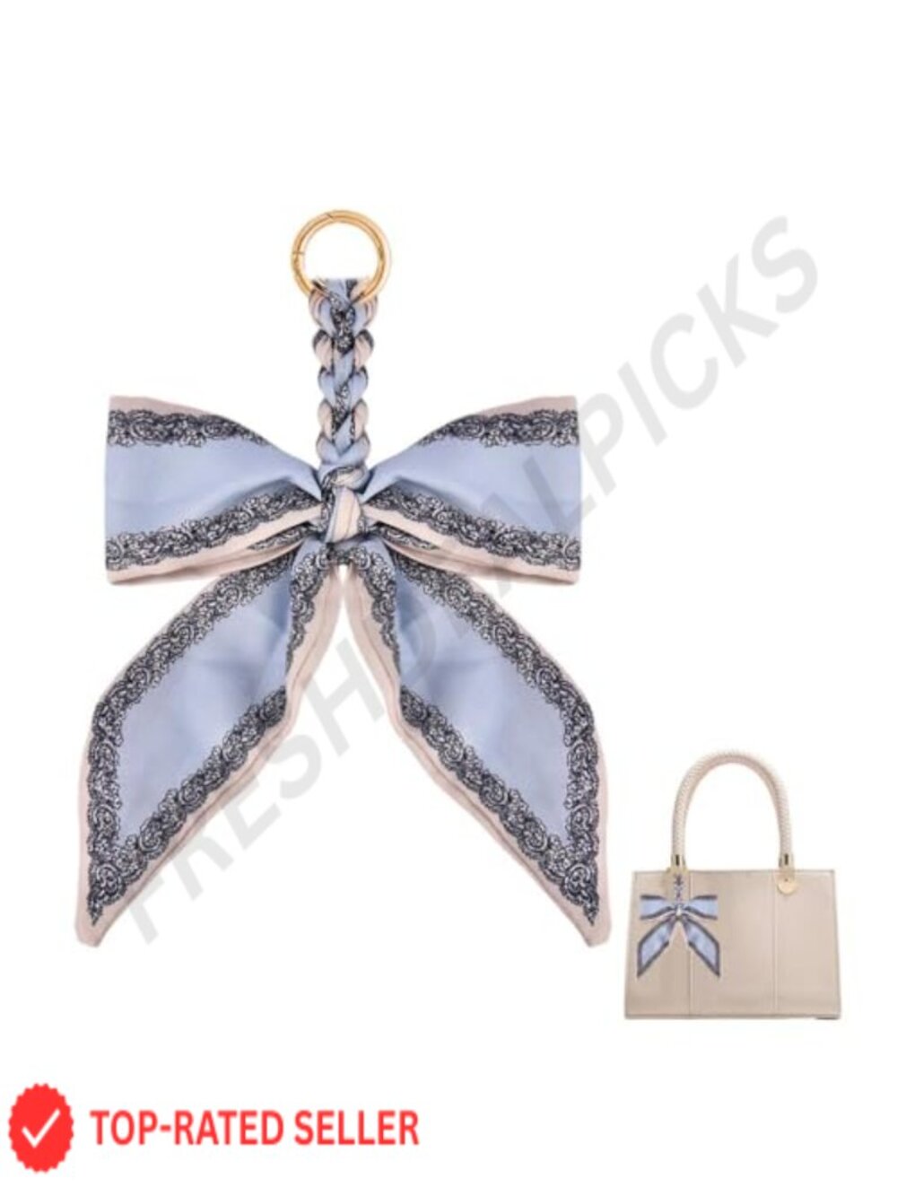 Bow Charm Keychain Alloy Polyester Handbag Purse Bag Accessory